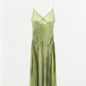 Zara Green Flowy Maxi Dress